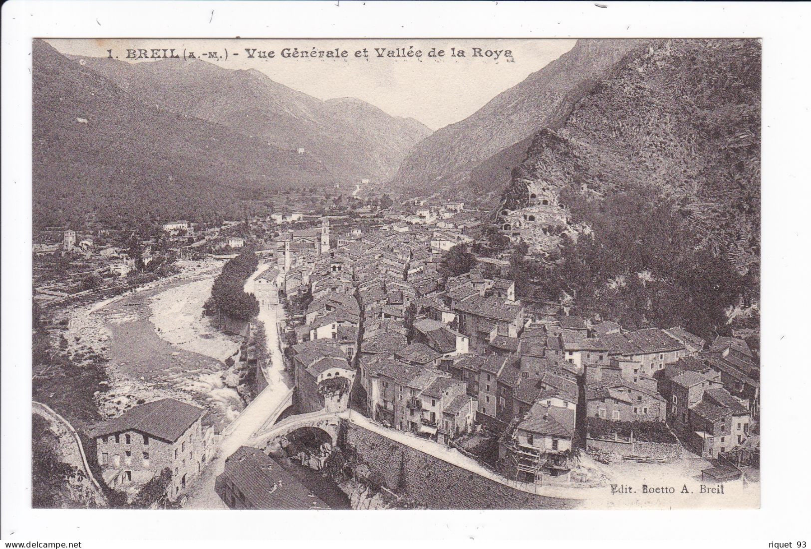 1 - BREIL - Vue Générale Et Vallée De La Roye - Breil-sur-Roya