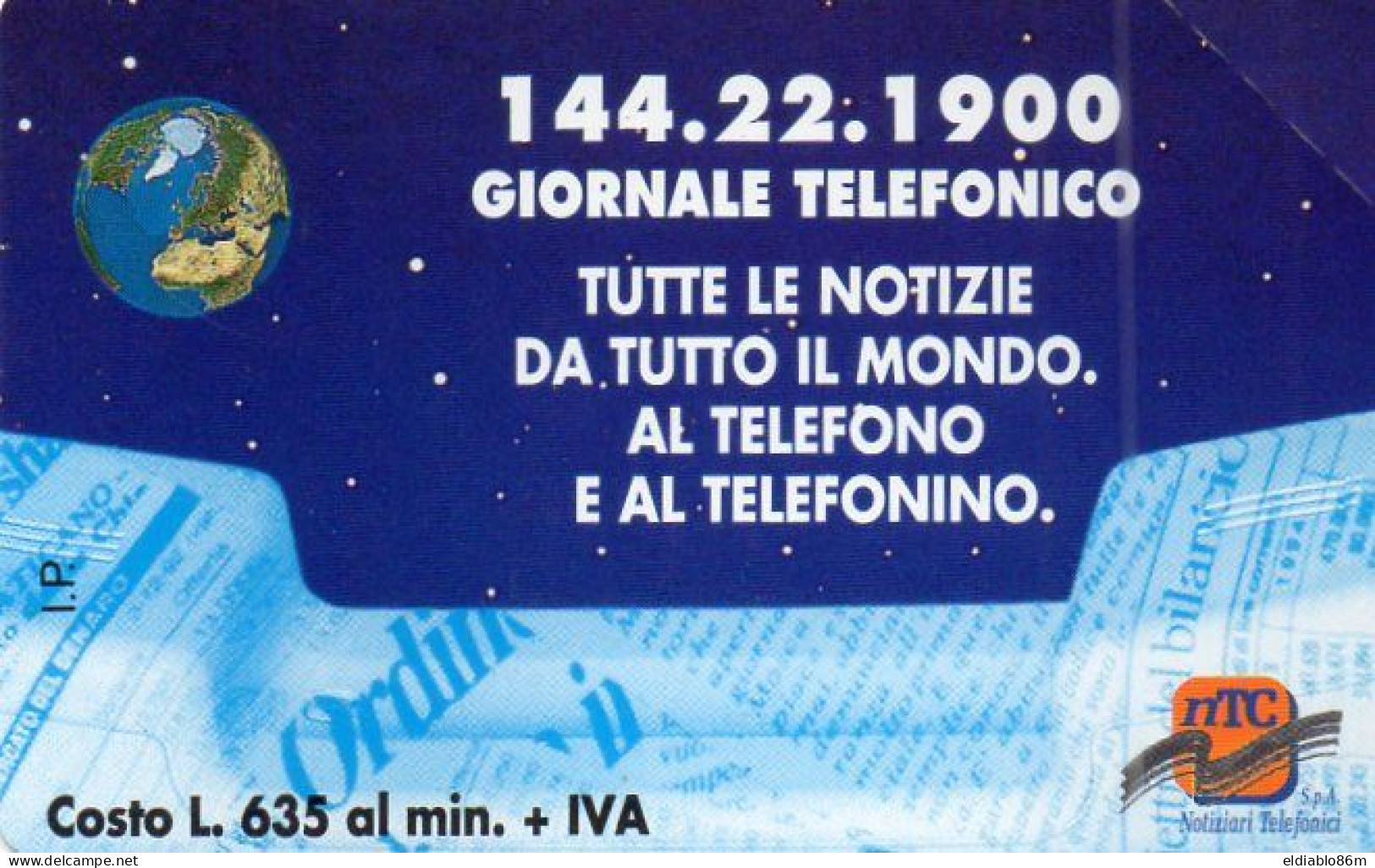 ITALY - MAGNETIC CARD - TELECOM - PRIVATE RESE PUBBLICHE - 208 - GIORNALE TELEFONICO - MINT - Private Riedizioni