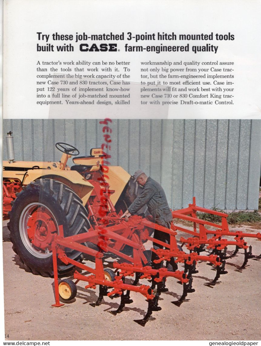 ETATS UNIS-RACINE WISCONSIN- RARE CATALOGUE J. CASE COMPANY-AGRICULTURE TRACTEUR  CASE TRACTOR 730-830