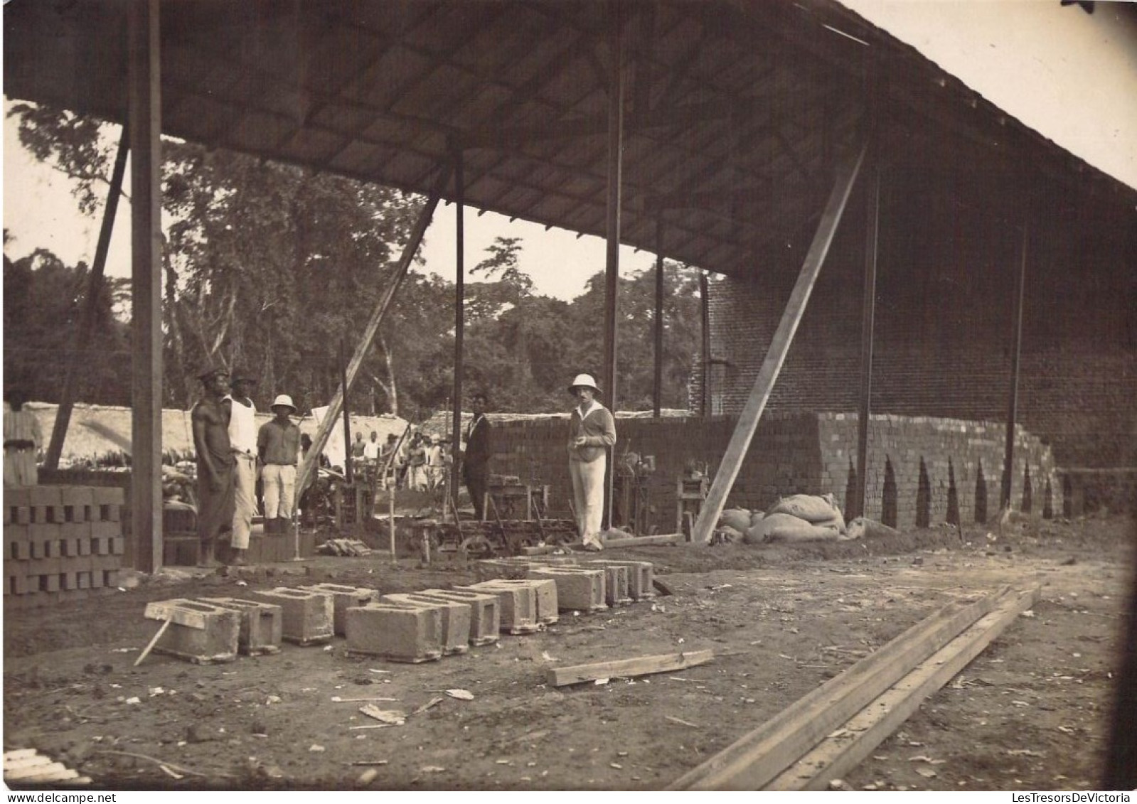 Photographie Originale - Congo Belge - Briqueterie C. Lommen - Four à Briques En Construction - Africa