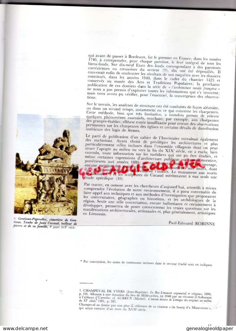 19-MILLEVACHES EN LIMOUSIN- CAHIER INVENTAIRE- PATRIMOINE LIMOUSIN- JACQUES CHIRAC-J.C. GROUSSARD-ROBINNE-VALADAS-LINTZ