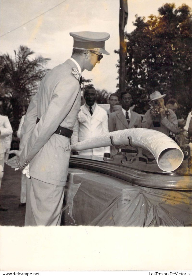 Photographie Originale - Congo Belge - Voyage Royal Au Congo - Le Roi Baudouin - Cadeau Reçu Par Le Roi - Afrika