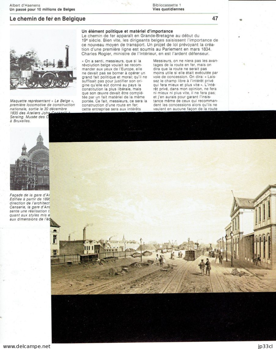 Histoire Du Chemin De Fer En Belgique (vue De La Station De La Louvière D'après Canelle) - Didactische Kaarten