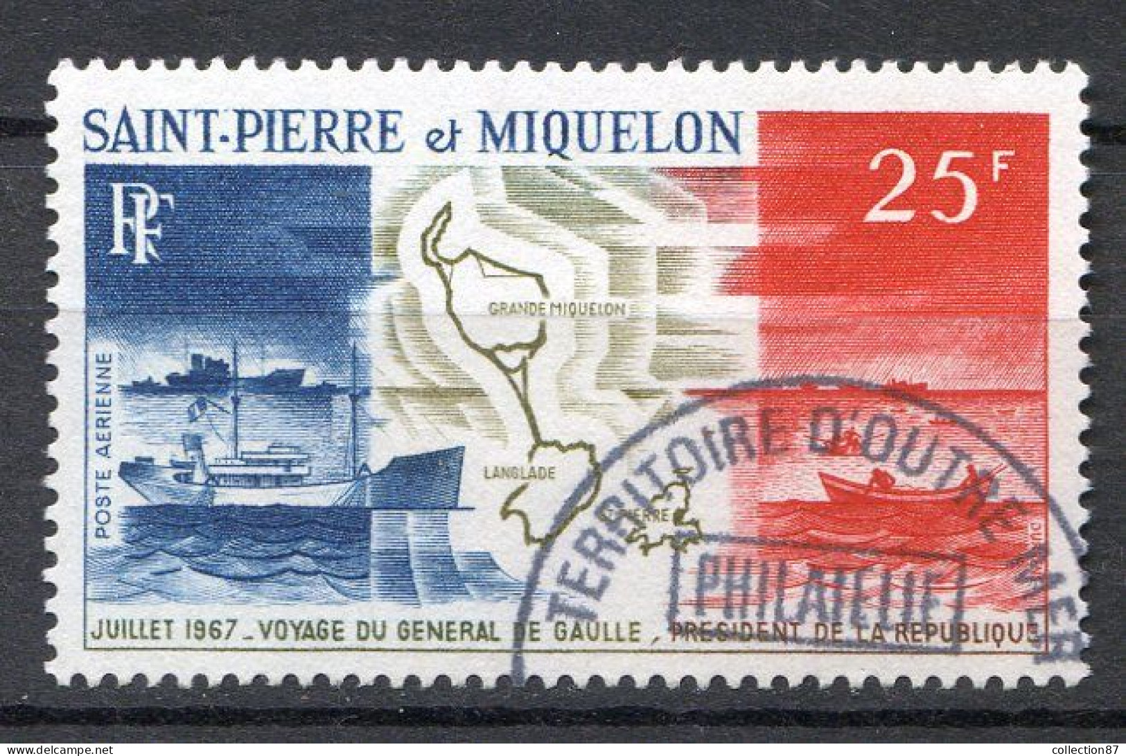 Réf 55 CL2 < -- SAINT PIERRE Et MIQUELON < Yvert PA N° 38 Ø < Oblitéré Ø Used - Oblitérés