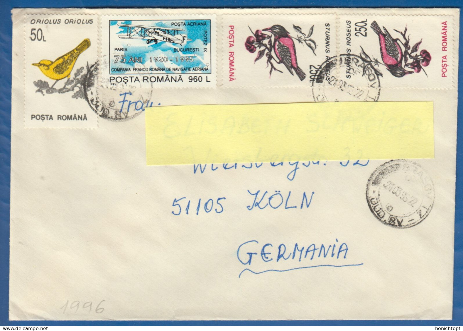 Rumänien; Brief Infla; 1996; Brasov; Romania - Storia Postale