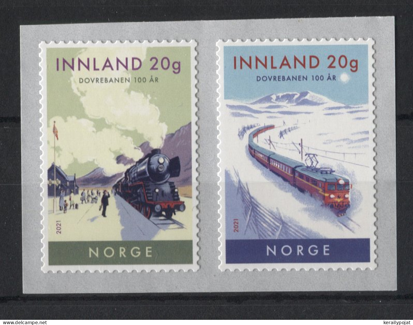 Norway - 2021 Dovrebahn From Oslo To Trondheim Self-adhesive Pair MNH__(TH-22521) - Neufs