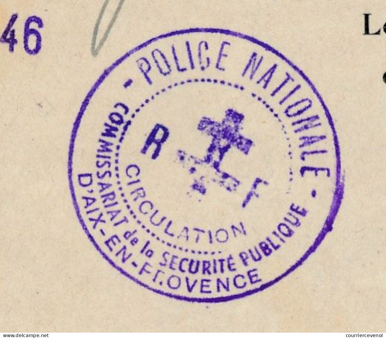 AIX-EN-PROVENCE - Certificat De Résidence 22 Mai 1946 - "Etat Français" Barré - Cachet Adm. Croix De Lorraine - Documents Historiques
