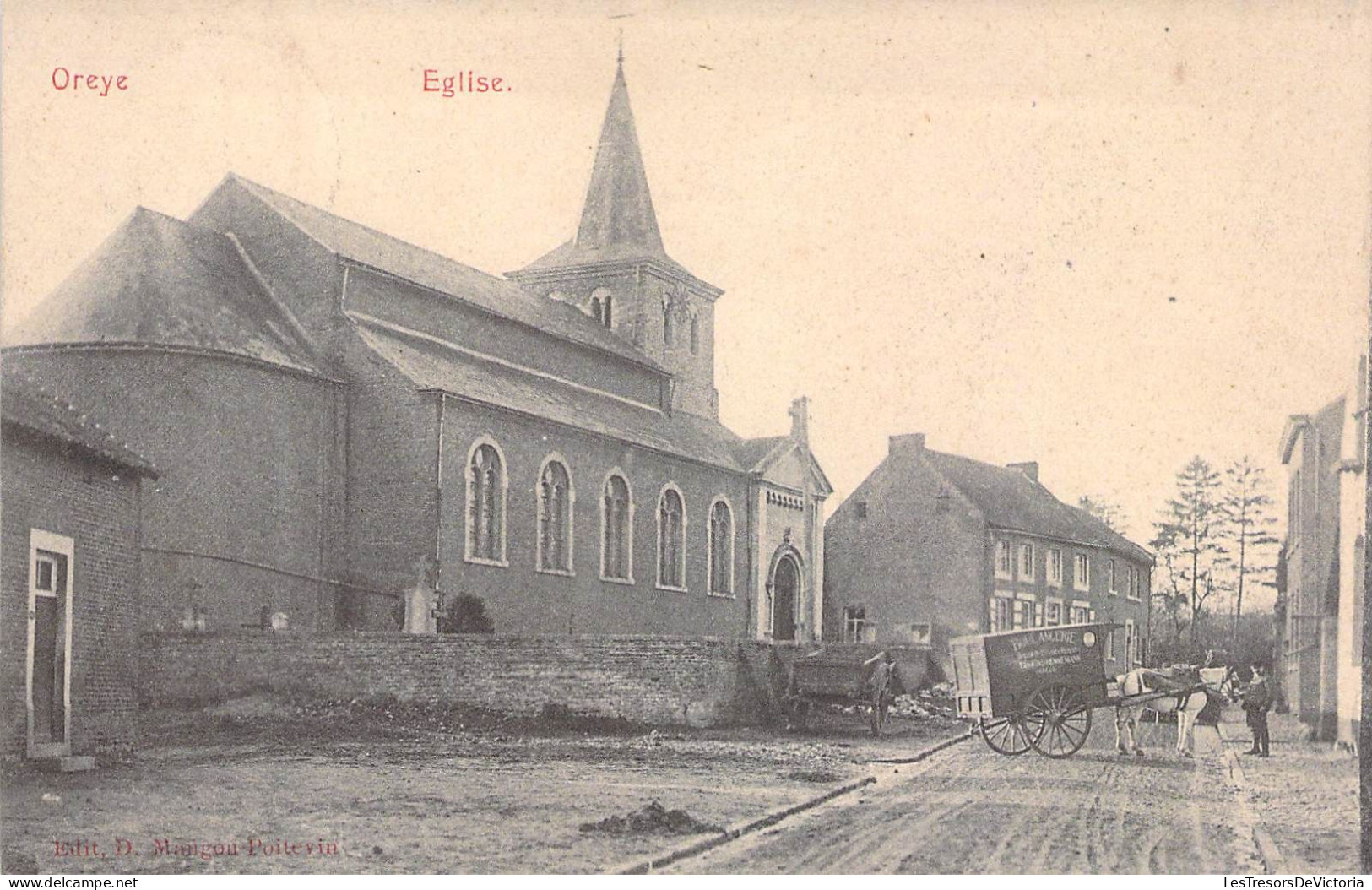 Belgique - Oreye - Eglise - Edit. D. Mongou Poitevin - Attelage - Clocher - Carte Postale Ancienne - Waremme