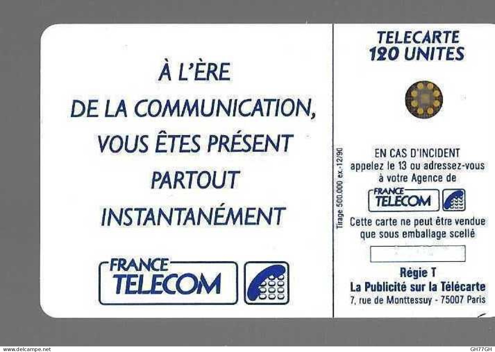 TELECARTE FRANCE TELECOM - 1990