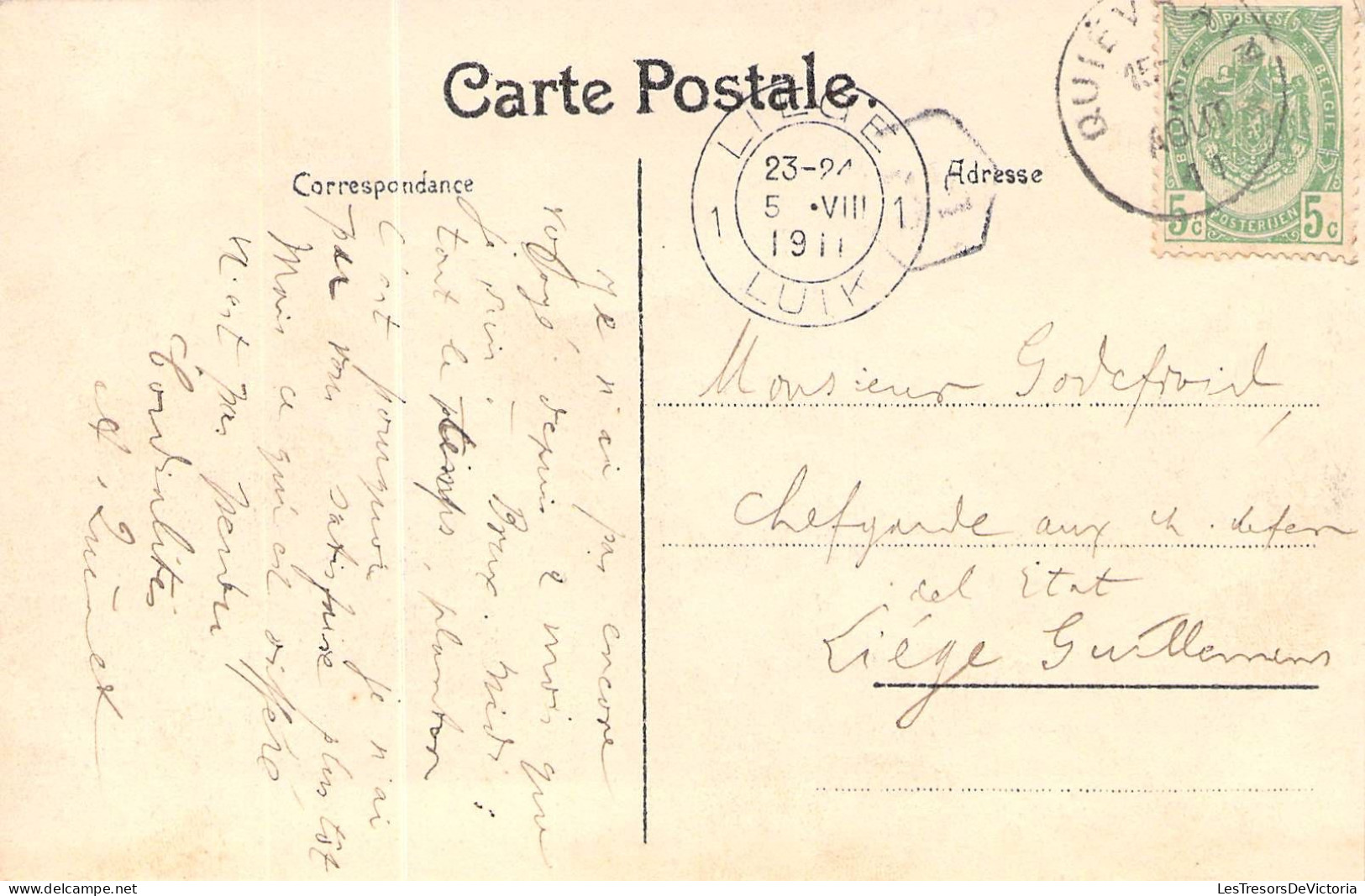 Belgique - Quiévrain - La Gare - Animé - Attelage - Chemin De Fer - Carte Postale Ancienne - Mons