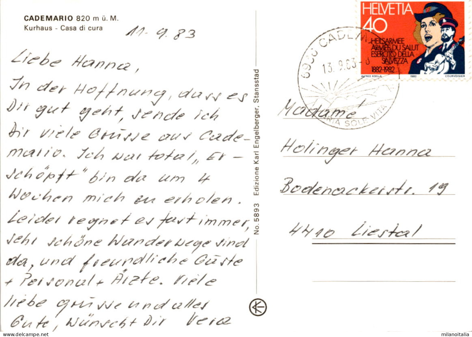 Cademario - Kurhaus (5893) * 13. 9. 1983 - Cademario