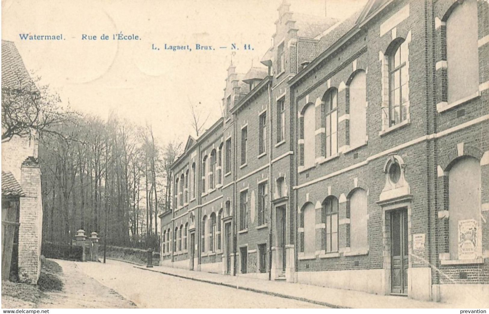 WATERMAEL - Rue De L'Ecole - Carte Circulé En 1909 Vers Bruxelles - Watermaal-Bosvoorde - Watermael-Boitsfort