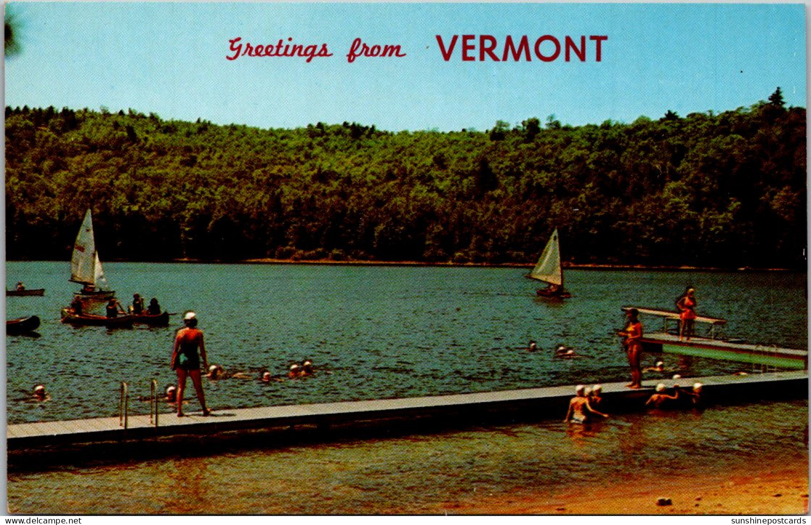 Greetings From Vermont Showing A Summer Camp - Souvenir De...