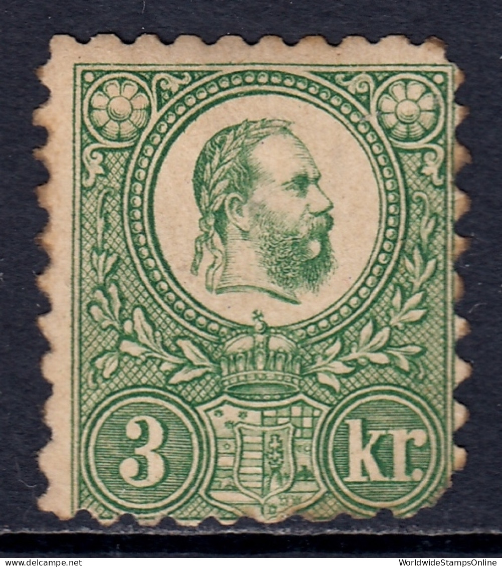 Hungary - Scott #8 - MH - Rounded Corner, Toning, Pencil/rev. - SCV $85.00 - Unused Stamps