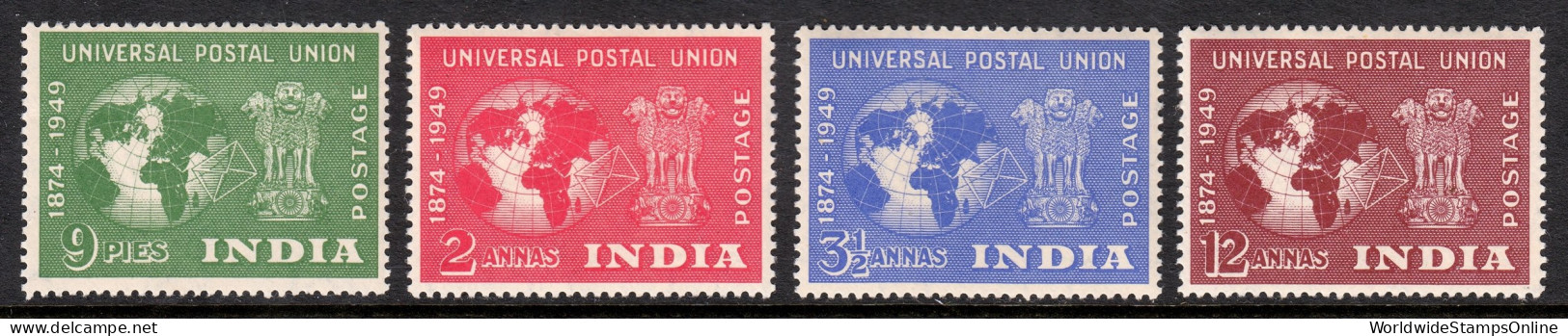 India - Scott #223-226 - MH - Horizontal Crease #223 - SCV $35 - Ungebraucht