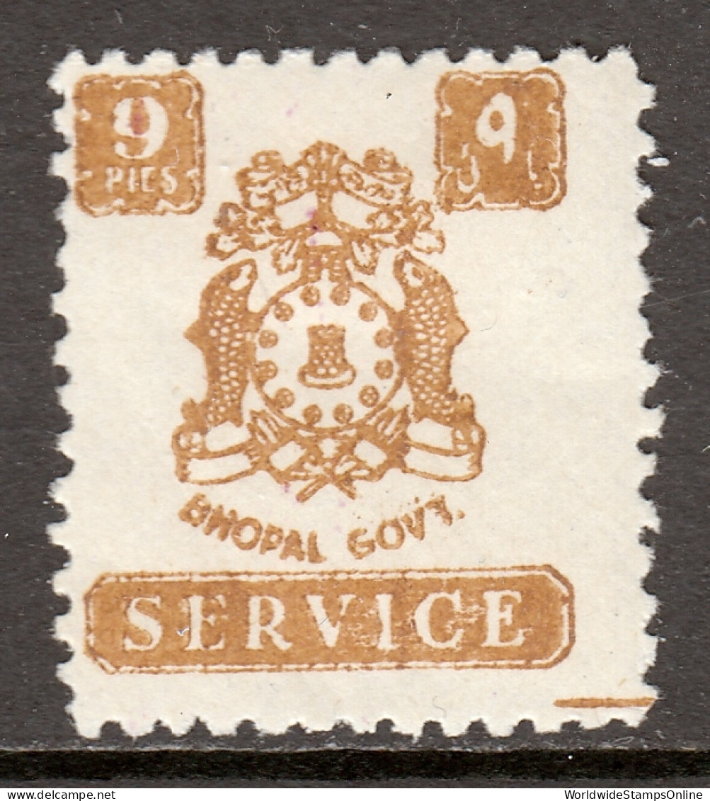 India (Bhopal) - Scott #O48 - MH - Light Crease LL - SCV $12.00 - Bhopal