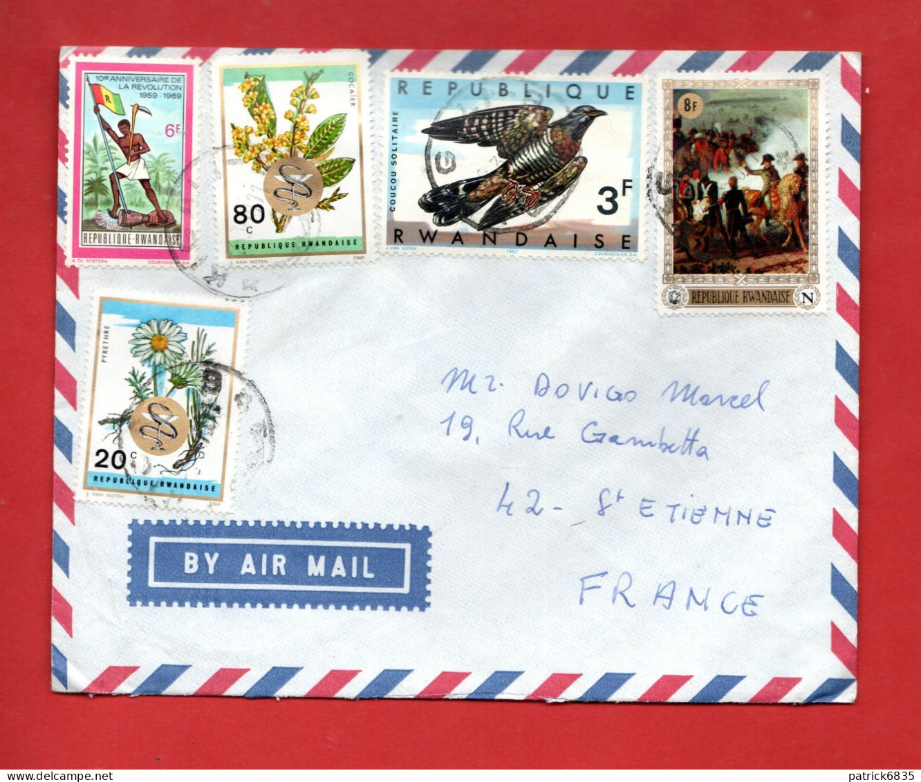 RWANDA - Lettera Per La Francia 1969 - Brieven En Documenten