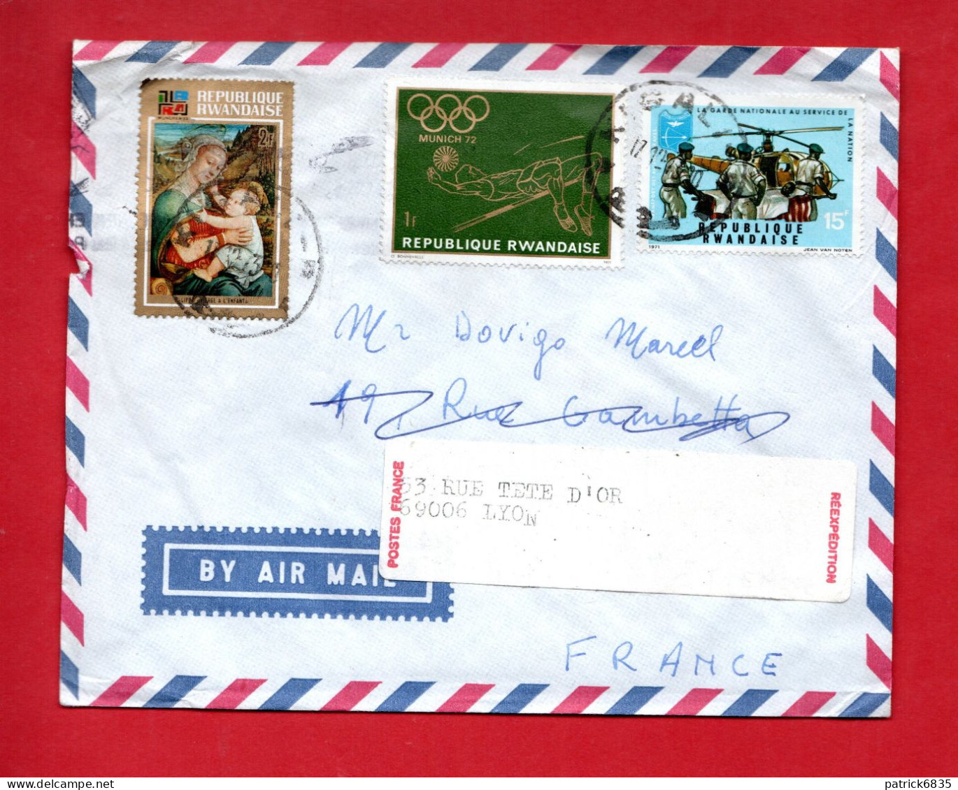 RWANDA - Lettera Per La Francia 1973 - Covers & Documents