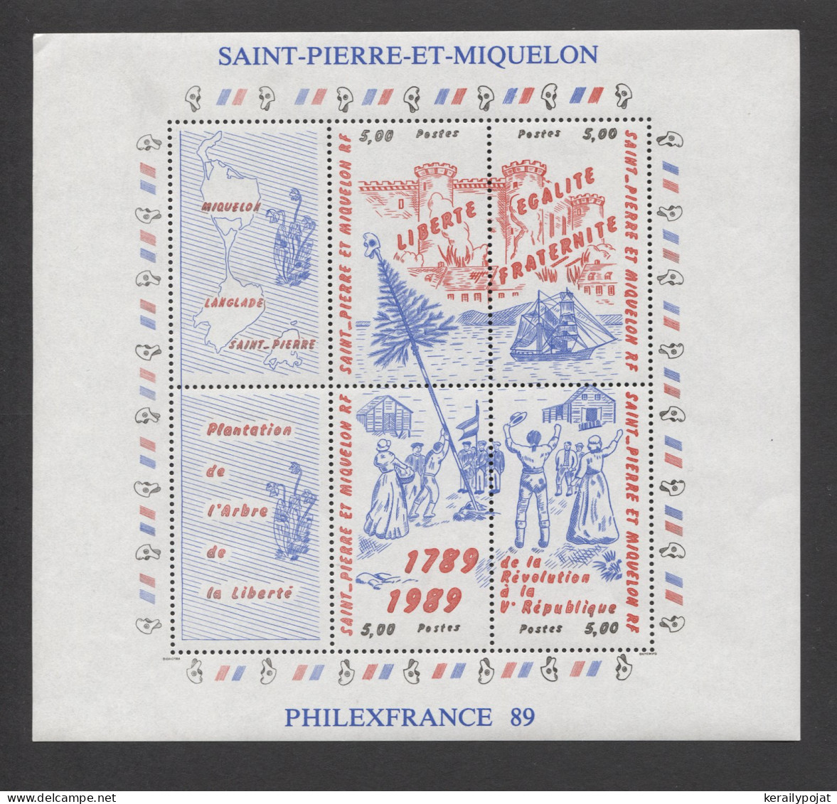 St.Pierre & Miquelon - 1989 French Revolution Block MNH__(THB-259) - Blocs-feuillets