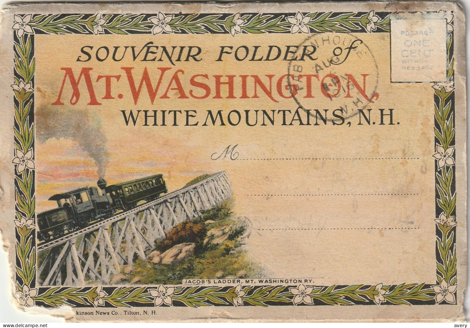 Souvenir Folder Of Mount Washington, White Mountains, New Hampshire  Wear On The Edges - White Mountains