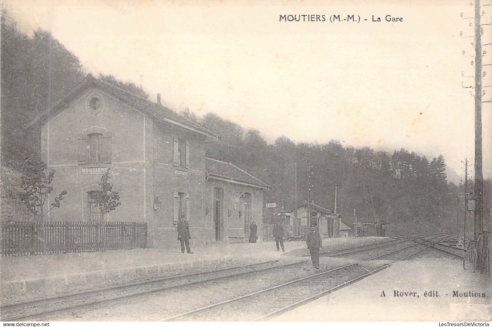 FRANCE - 54 - MOUTIERS - La Gare - Edit A Rover - Carte Postale Ancienne - Luneville