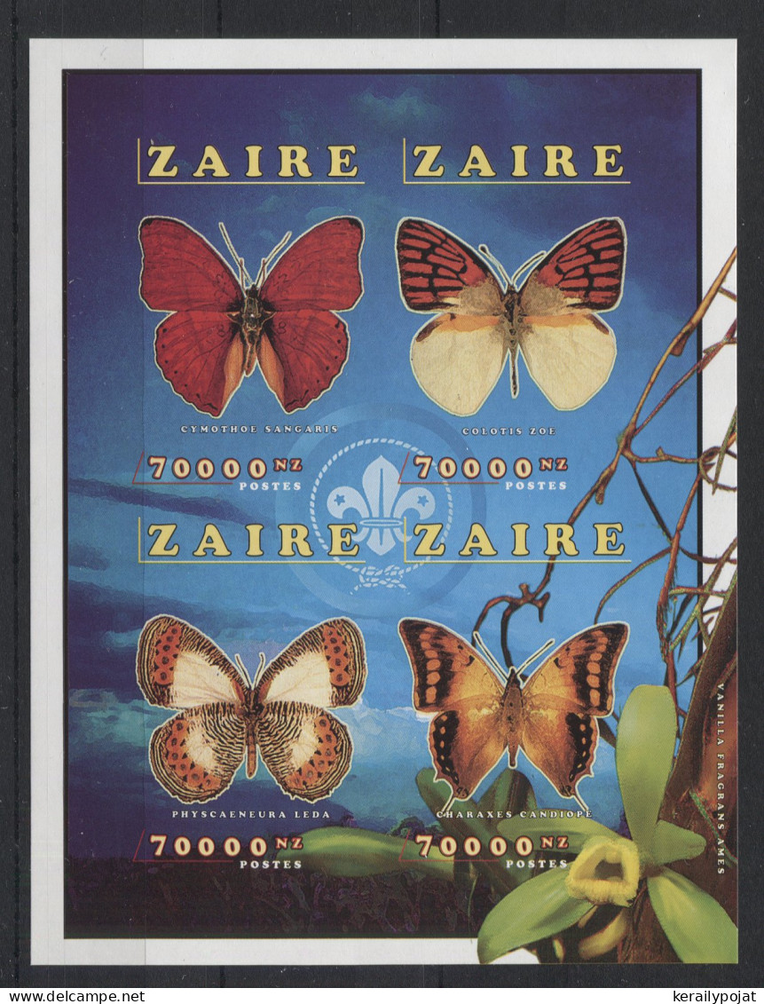 Zaire - 1996 Butterflies Kleinbogen IMPERFORATE MNH__(TH-22764) - Unused Stamps