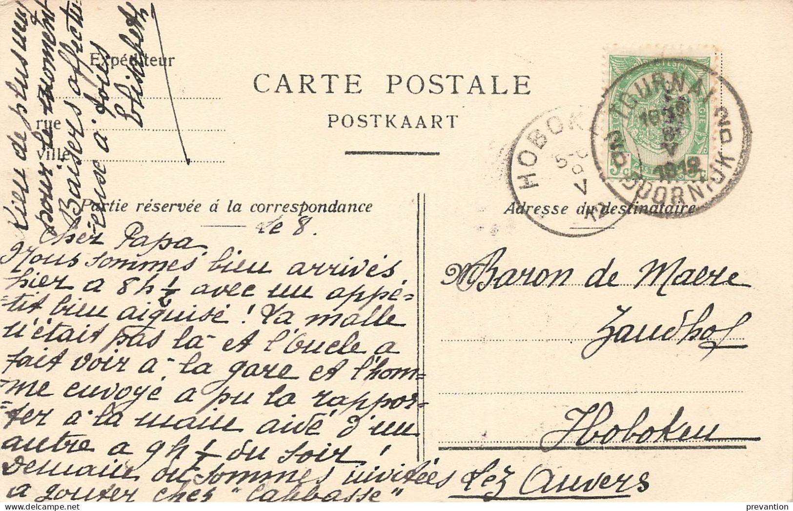 BOIS DE BARRY - Maison Du Garde - Carte Circulé En 1912 Vers Hoboken - Doornik