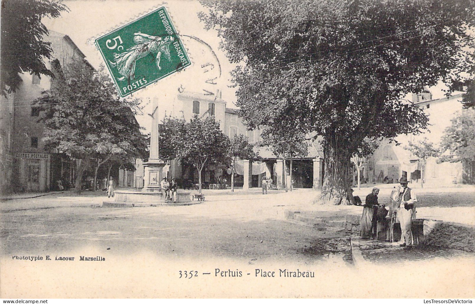 FRANCE - 84 - PERTUIS - Place Mirabeau - Carte Postale Ancienne - Pertuis