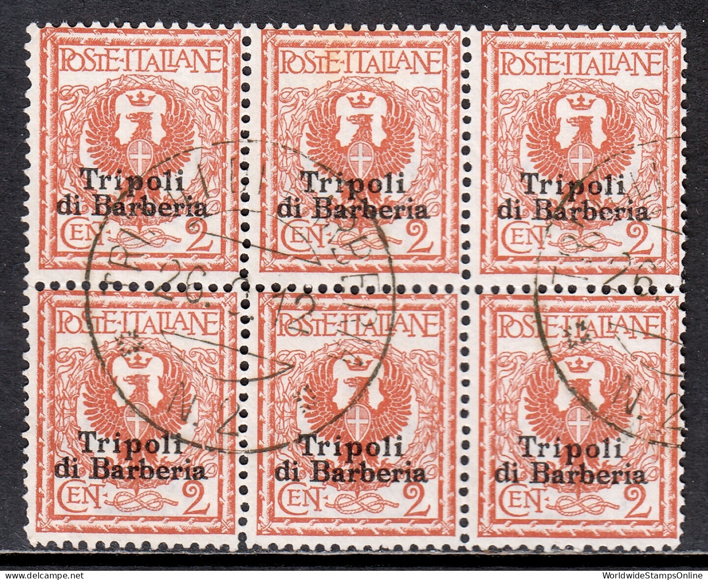 Italy (Offices In Tripoli)  - Scott #3 - Blk/6 - Used - See Desc. - SCV $18 - Other & Unclassified