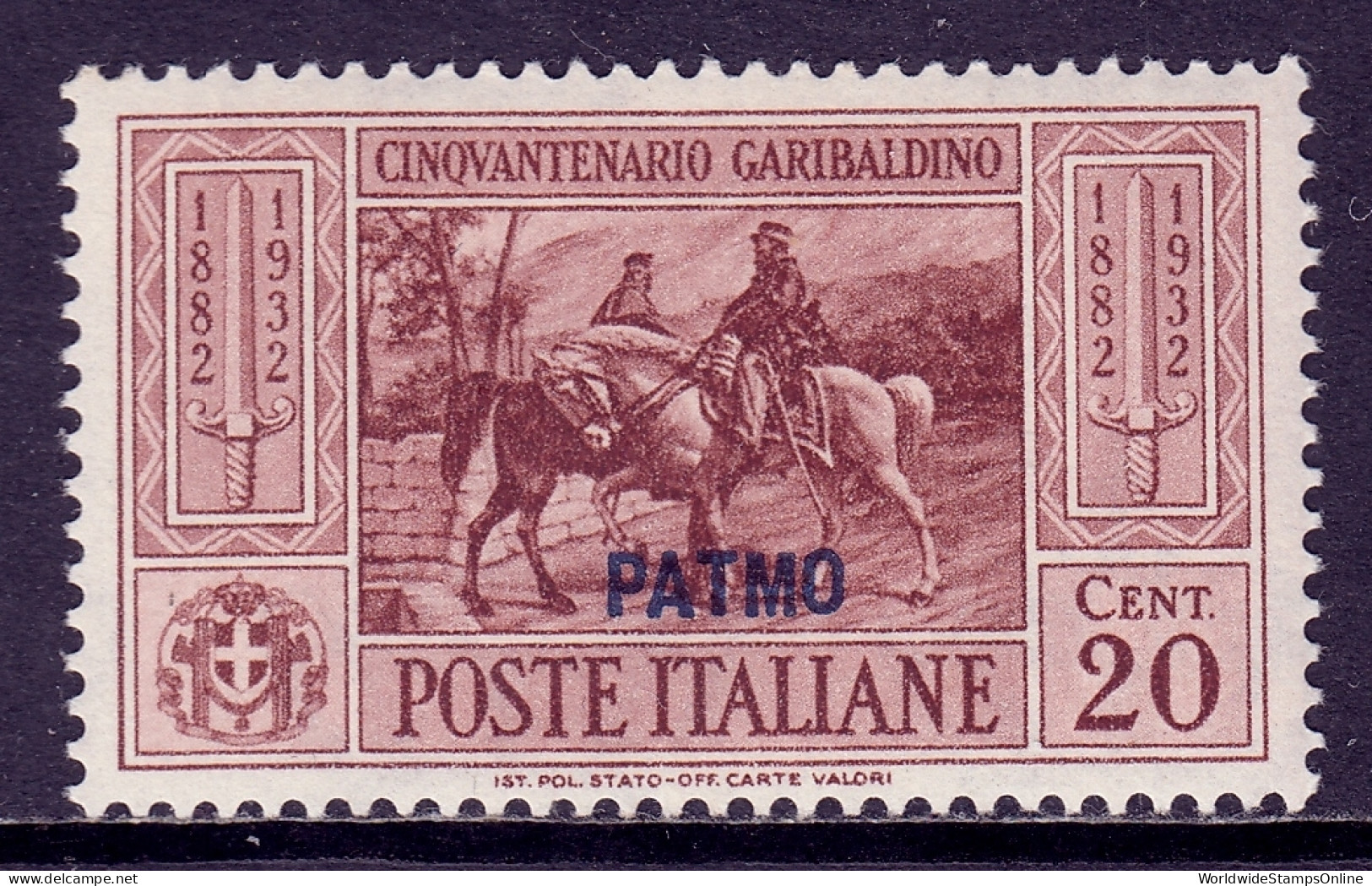 Italy (Patmo) - Scott #18 - MH - Gum Bump - SCV $18 - Aegean (Patmo)