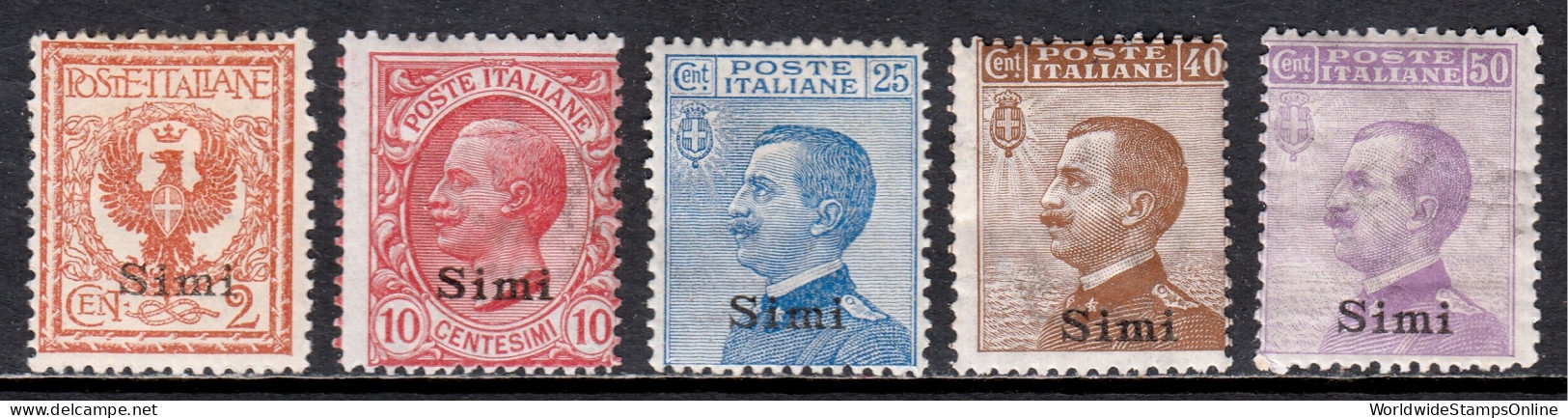 Italy (Simi) - Scott #1//8 - Short Set - MH - See Description - SCV $28 - Egée (Simi)