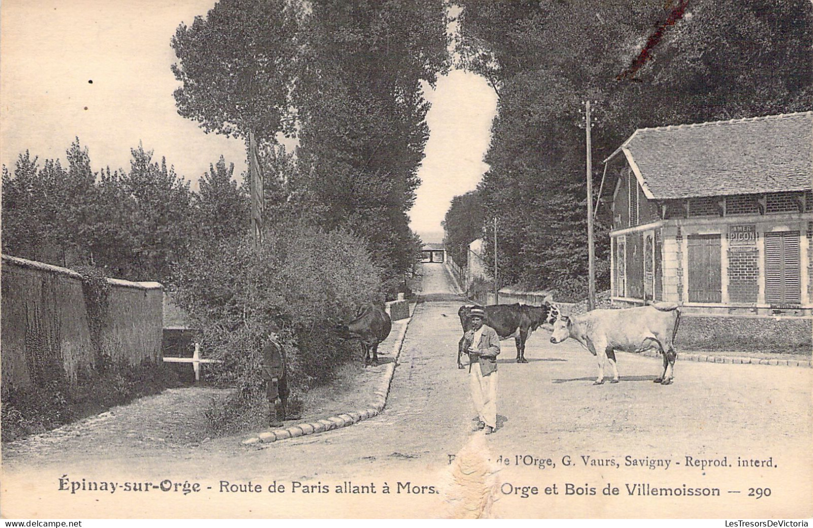 FRANCE - 91 - EPINAY SUR ORGE - Route De Paris Allant à Mors - Vache - Carte Postale Ancienne - Epinay-sur-Orge