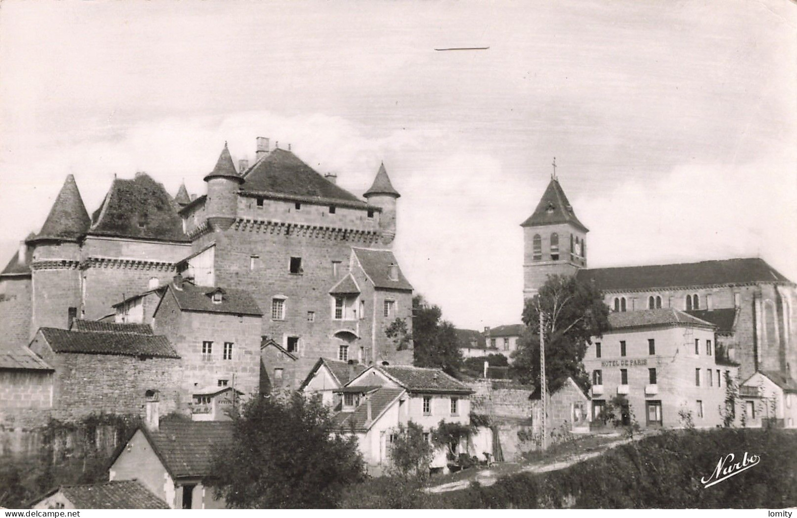 46 Lacapelle Marival Chateau Historique Coté Est église CPSM PF Cachet Daguin - Lacapelle Marival