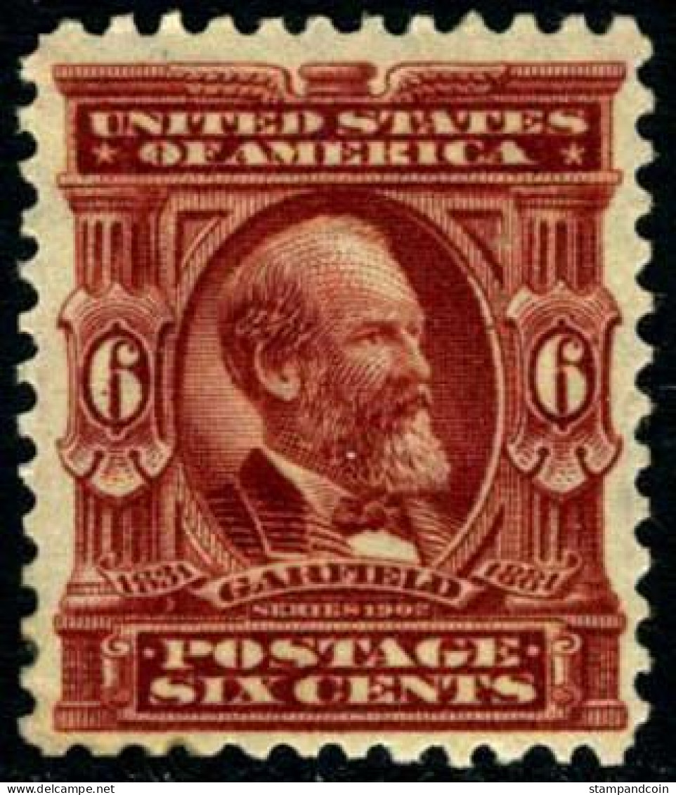 US #305 Mint Hinged 6c Garfield From 1903 - Unused Stamps