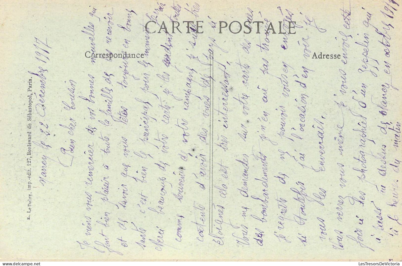 AVIATION - UNE BELLE DEBACLE DE ZEPPELINS - Du 19 Au 21 Octobre 1917 Sur Environ II Appareils.. - Carte Postale Ancienne - Autres & Non Classés