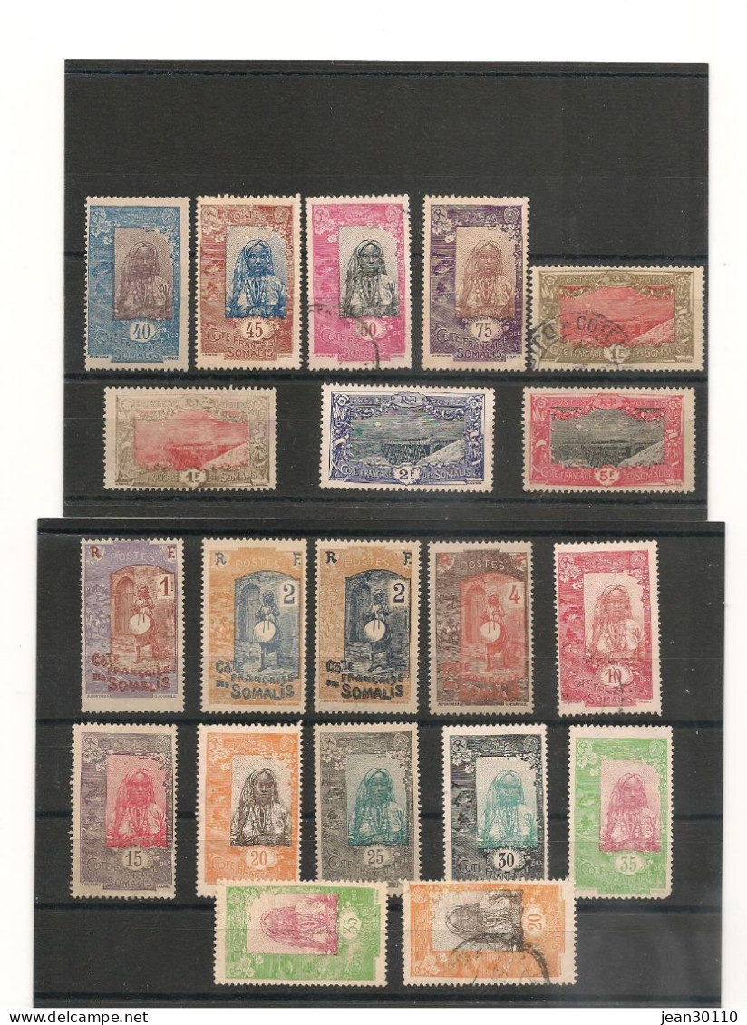 SOMALIS ANNÉES 1915/33 Lot De Timbres Oblitérés Et Neufs Sans Gomme Cote: 65 €++ - Oblitérés