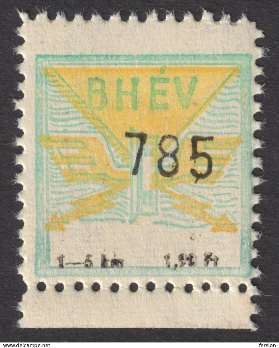 Train Railway Rail PASS TICKET STAMP TAX Revenue Label Vignette 1950 HUNGARY Suburban Railway / Local Train / HÉV - Fiscaux