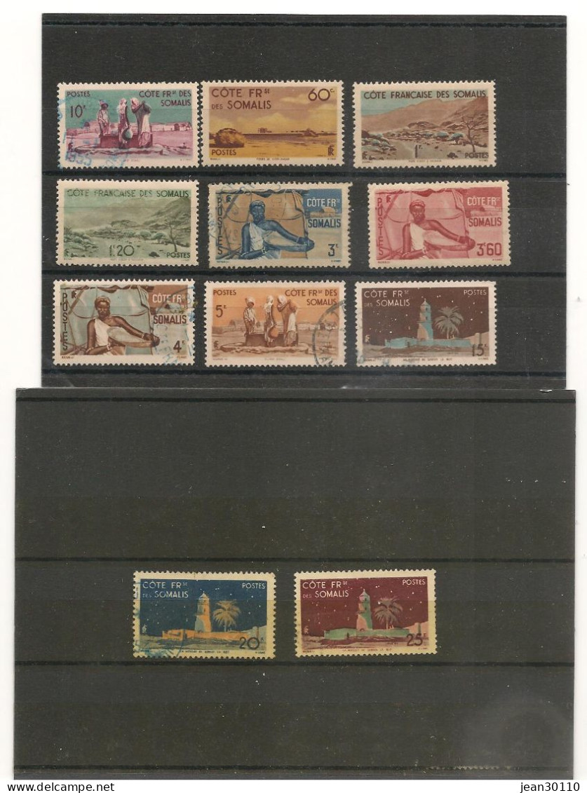 SOMALIS ANNÉES 1938/47 Lot De Timbres Neufs,  Oblitérés Et Neufs Sans Gomme Cote: 20 € - Oblitérés