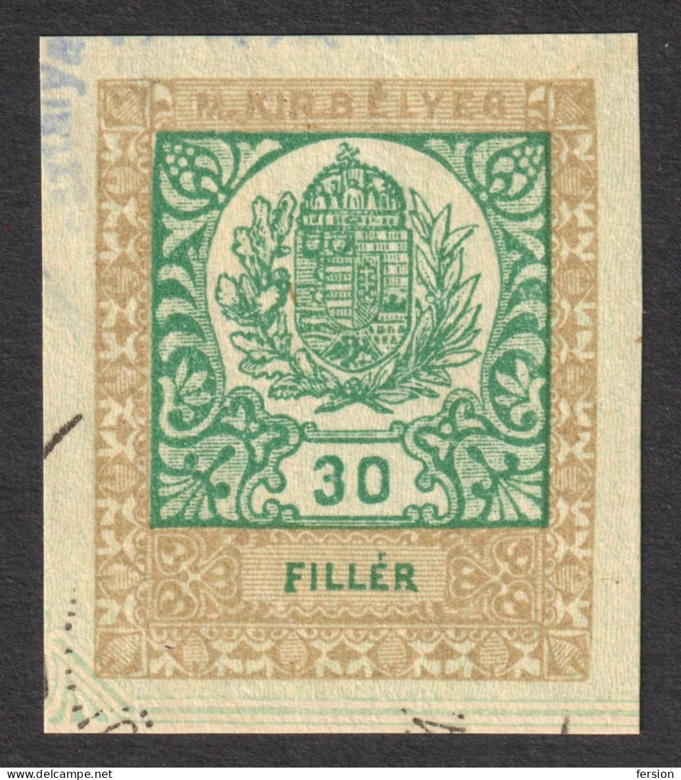 Hungary Croatia Slovakia Romania  Serbia 1905 - PASSPORT Revenue Tax Stamp CUT - 30 Fill - Fiscale Zegels