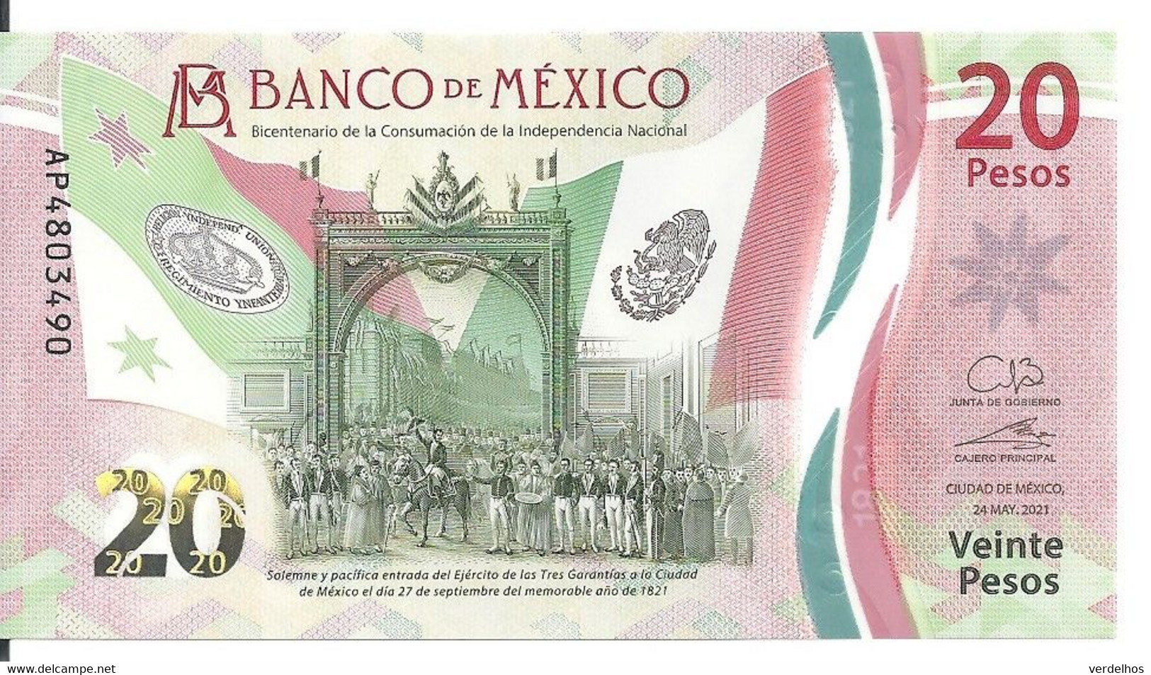 MEXIQUE 20 PESOS 2021 UNC P New - Mexico