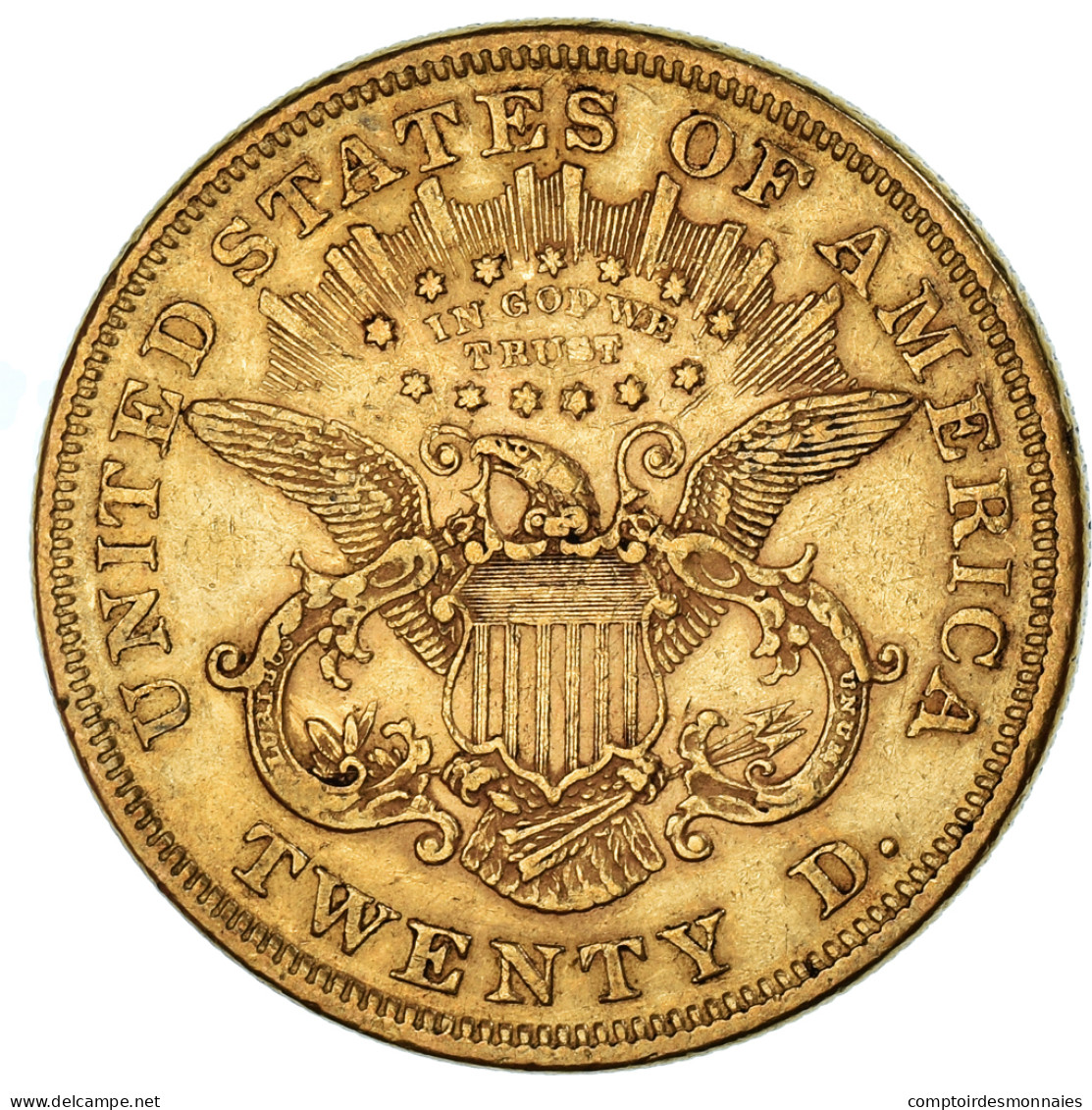 Monnaie, États-Unis, Liberty Head, $20, Double Eagle, 1875, U.S. Mint - 20$ - Double Eagles - 1877-1901: Coronet Head  (Testa Coronata)