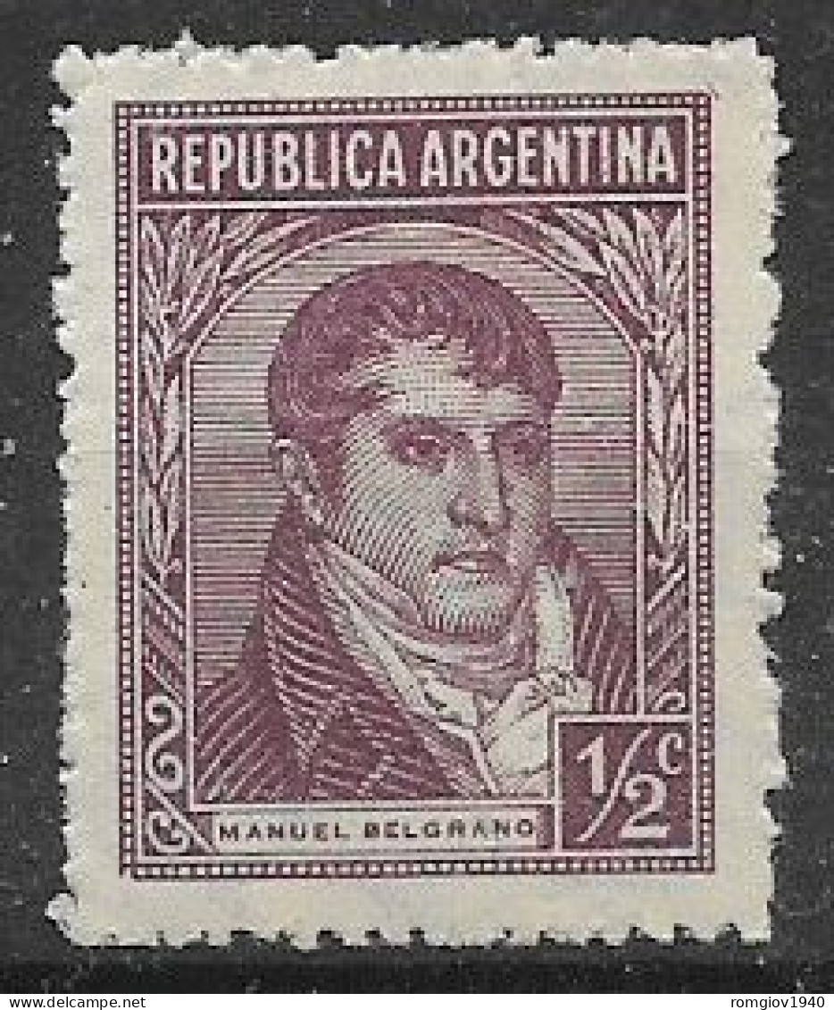 ARGENTINA  1935 -36 SERIE ORDINARIA PERSONAGGI CELEBRI YVERT. 363 MNH XF - Ungebraucht