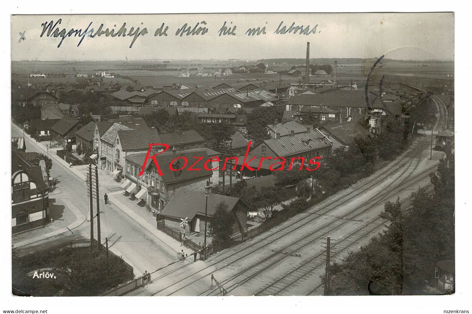 Sweden Sverige Suede Waggonfabriken I Arlöv. Eslöv Malmö Esperanto Sällsynt Vykort RARE Old Postcard 1928 - Sweden