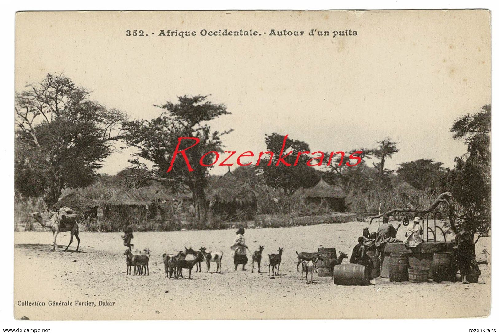 SENEGAL Autour D'un Puits Natives Indigenes Ethnique CPA Old Postcard AK Afrique Occidentale Francaise Noire Africa - Senegal
