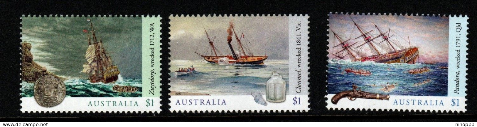 Australia ASC 3499-501 2017 Shipwrecks,mint Never Hinged - Altri & Non Classificati