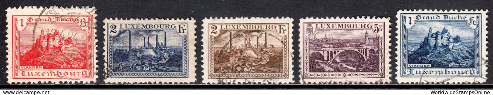 Luxembourg - Scott #126-130 - Used - SCV $12 - Oblitérés