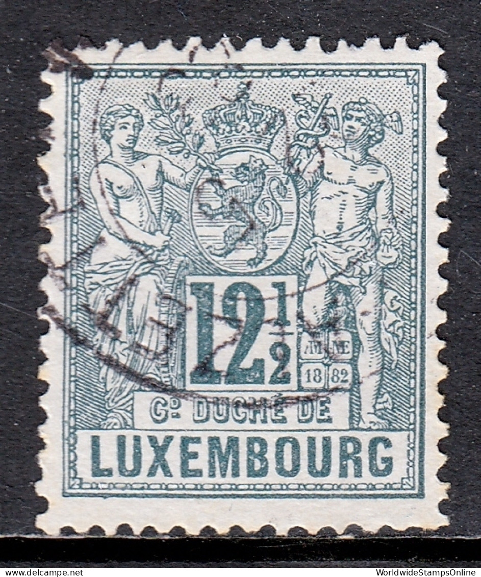 Luxembourg - Scott #53 - Used - Short Perfs LR, Pencil/rev. - SCV $30 - 1882 Allegory