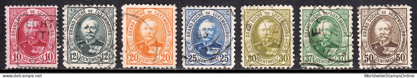 Luxembourg - Scott #60//66 - Used - Faults #62, Thin #66 - SCV $9.15 - 1891 Adolfo Di Fronte