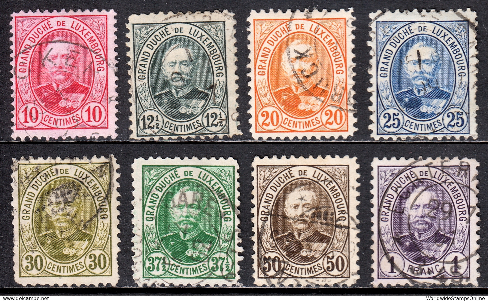 Luxembourg - Scott #60//67 - Short Set - Used - See Description - SCV $15 - 1891 Adolphe Voorzijde