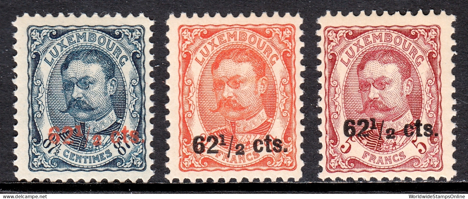 Luxembourg - Scott #94-96 - MNH/MH - #95 Is MH, Others MNH - SCV $12 - 1906 Willem IV